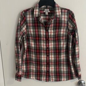 L.L. Bean Red and Black Flannel Plaid Shirt